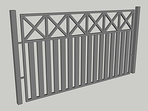 Wzór ogrodzenia posesyjnego Seria Modern: panel ogrodzeniowy, brama przesuwna, brama dwuskrzydłowa, furtka