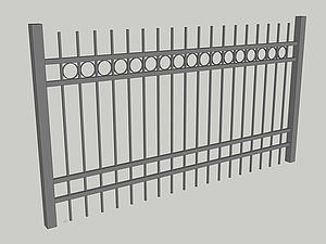 Wzór ogrodzenia posesyjnego Seria Classic: panel ogrodzeniowy, brama przesuwna, brama dwuskrzydłowa, furtka