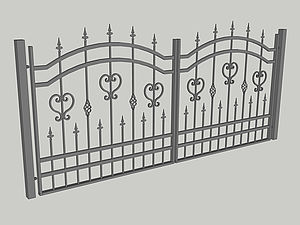 Wzór bramy dwuskrzydłowej, seria Premium, model PM5