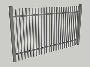 Wzór ogrodzenia posesyjnego Seria Basic: panel ogrodzeniowy, brama przesuwna, brama dwuskrzydłowa, furtka